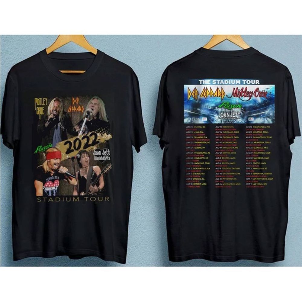 The Stadium Tour 2022 Def Leppard Motley Crue Poison 2 Sided T Shirt